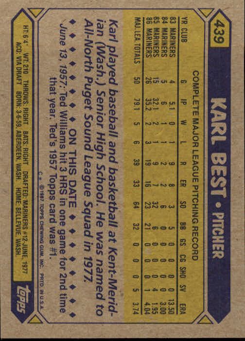 B2437- 1987 Topps Baseball Karten 399-598 + Rookies -du Pick- 15 + Gratis US - Bild 81 von 389