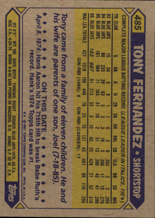 B2437- 1987 Topps Baseball Karten 399-598 + Rookies -du Pick- 15 + Gratis US - Bild 169 von 389