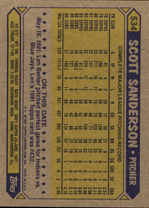 B2437- 1987 Topps Baseball Karten 399-598 + Rookies -du Pick- 15 + Gratis US - Bild 265 von 389
