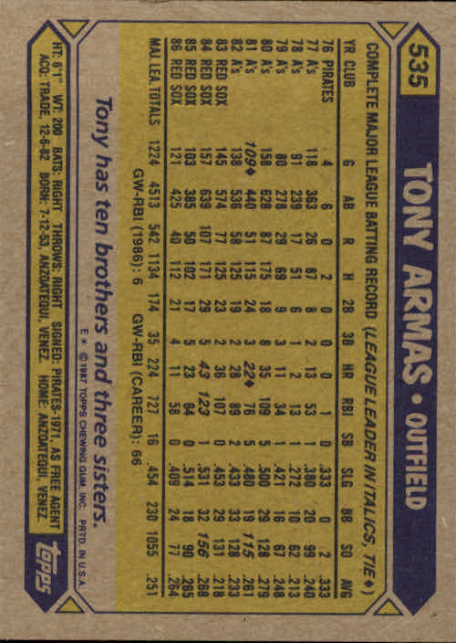 B2437- 1987 Topps Baseball Karten 399-598 + Rookies -du Pick- 15 + Gratis US - Bild 267 von 389