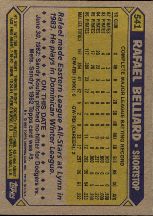 B2437- 1987 Topps Baseball Karten 399-598 + Rookies -du Pick- 15 + Gratis US - Bild 279 von 389
