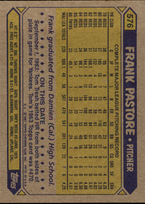 B2437- 1987 Topps Baseball Karten 399-598 + Rookies -du Pick- 15 + Gratis US - Bild 347 von 389