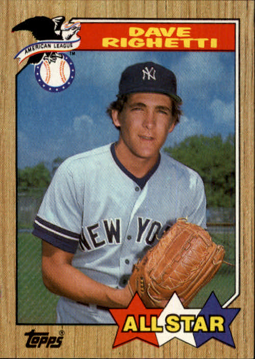 Dave Righetti Topps 1987 All Star Baseball Card 