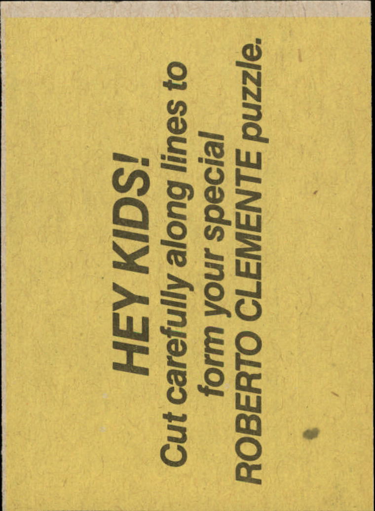 1987 Donruss Wax Box Cards #PUZ Roberto Clemente/(Puzzle Card) back image