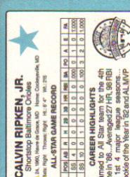 1987 Donruss All-Stars #5 Cal Ripken back image