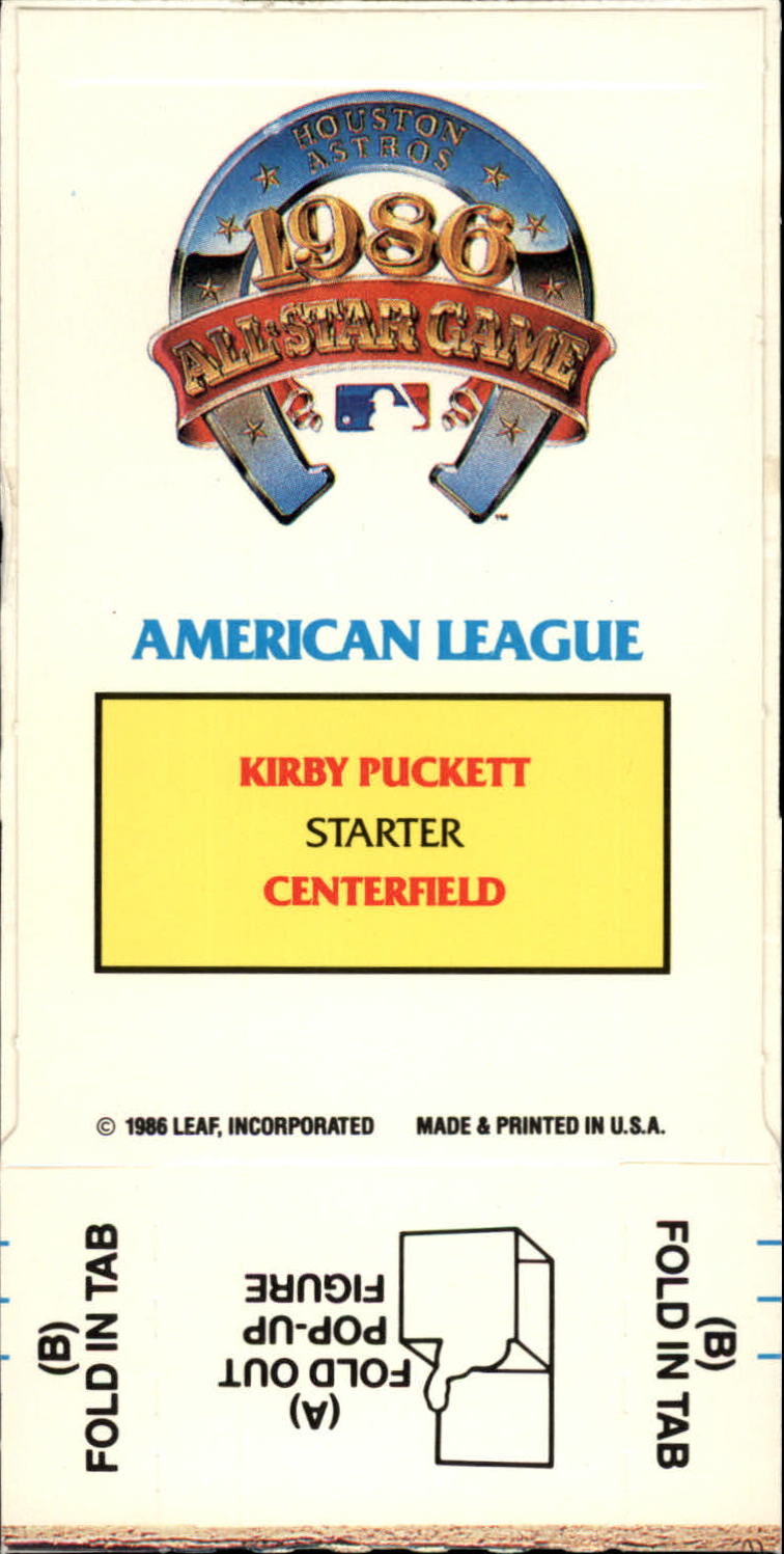 1987 Donruss Pop-Ups #4 Kirby Puckett back image