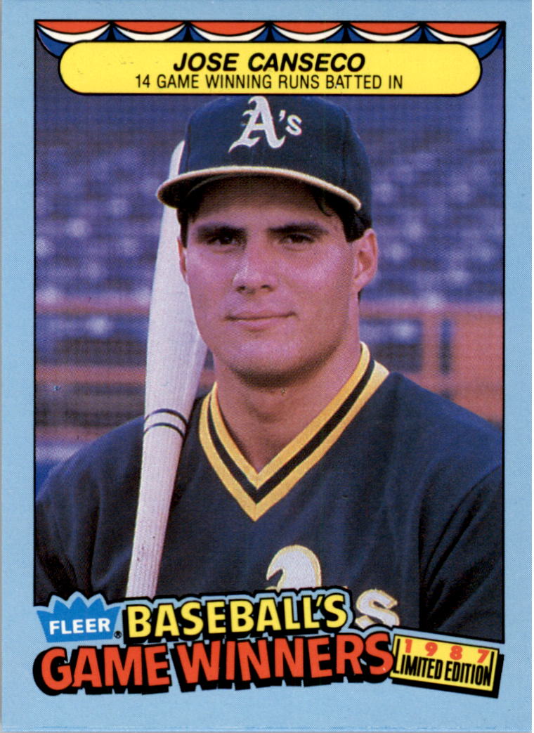 1987 Fleer League Leaders Jose Canseco Rookie Card #8 - Near Mint, Free  Shipping
