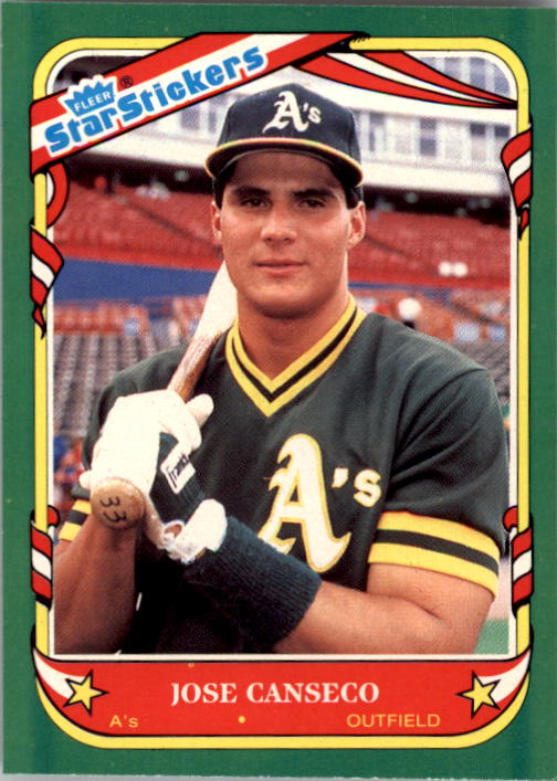 1987 Fleer Star Stickers #19 Jose Canseco