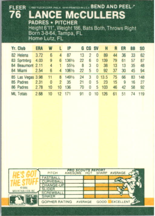 1987 Fleer Star Stickers Baseball - Picture 67 of 119