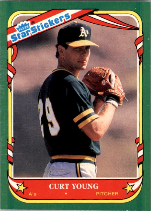 1987 Fleer Star Stickers #129 Curt Young