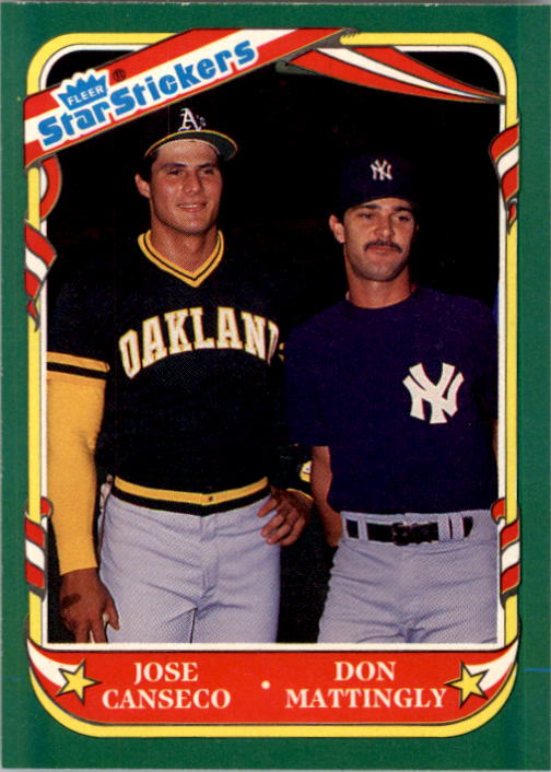 1987 Fleer Star Stickers #131 Jose Canseco CL/Don Mattingly