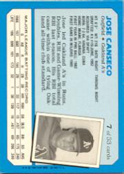 1987 Kay-Bee #7 Jose Canseco back image