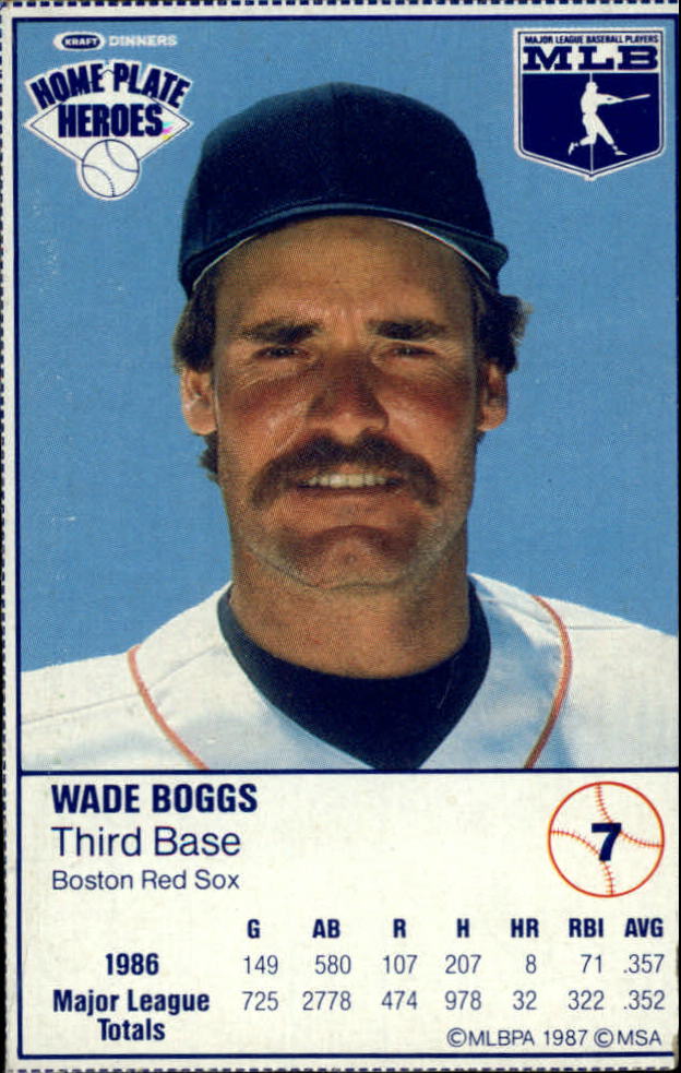 1987 Kraft Foods #7 Wade Boggs back image