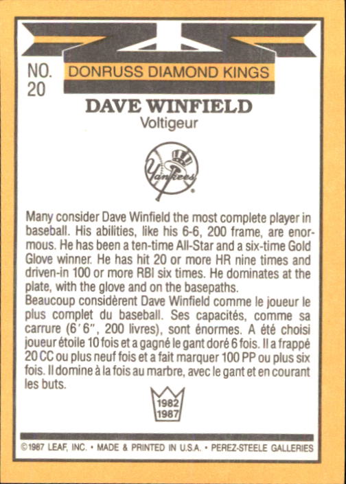 B2868- 1987 Leaf/Donruss Baseball Card #s 1-100 -You Pick- 15+ FREE US SHIP !