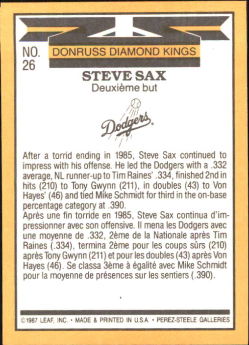 B2868- 1987 Leaf/Donruss Baseball Card #s 1-100 -You Pick- 15+ FREE US SHIP !