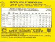 1987 Leaf/Donruss #191 Rickey Henderson back image