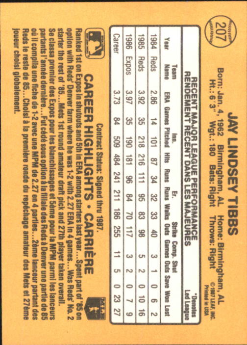 B2868- 1987 Leaf/Donruss Baseball Card #s 201-264 -You Pick- 15+ FREE US SHIP