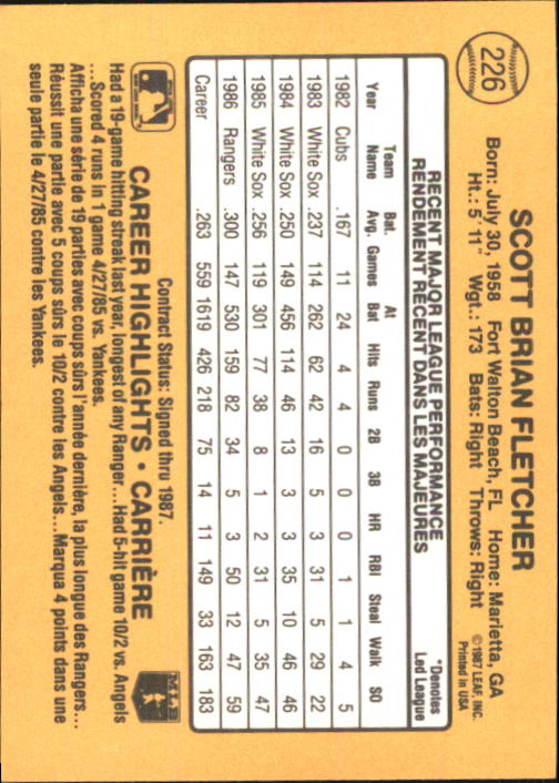 B2868- 1987 Leaf/Donruss Baseball Card #s 201-264 -You Pick- 15+ FREE US SHIP