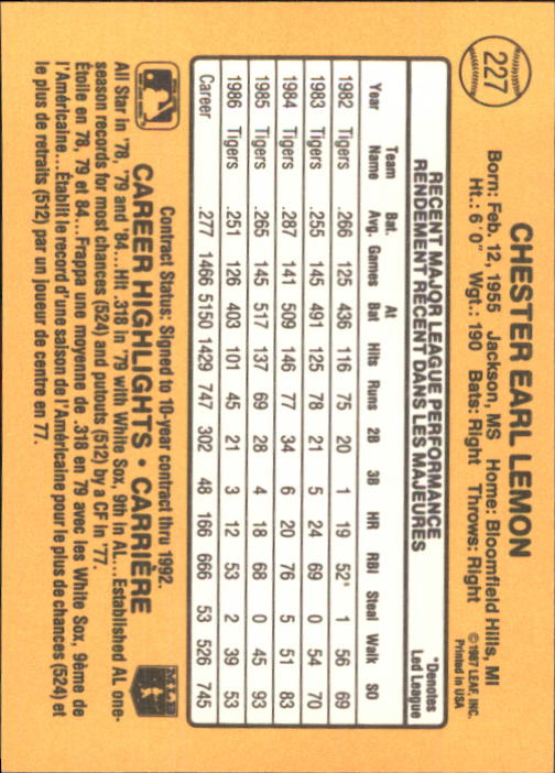 B2868- 1987 Leaf/Donruss Baseball Card #s 201-264 -You Pick- 15+ FREE US SHIP