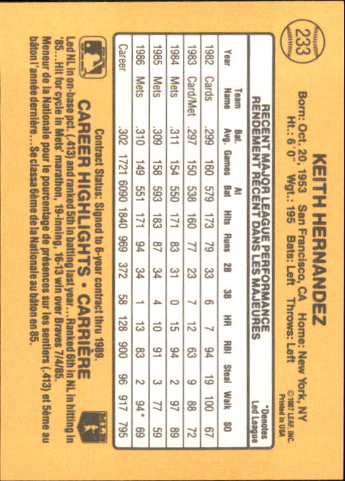 B2868- 1987 Leaf/Donruss Baseball Card #s 201-264 -You Pick- 15+ FREE US SHIP