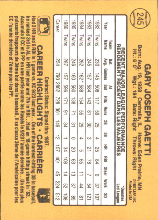 B2868- 1987 Leaf/Donruss Baseball Card #s 201-264 -You Pick- 15+ FREE US SHIP