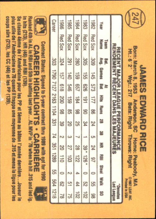 B2868- 1987 Leaf/Donruss Baseball Card #s 201-264 -You Pick- 15+ FREE US SHIP