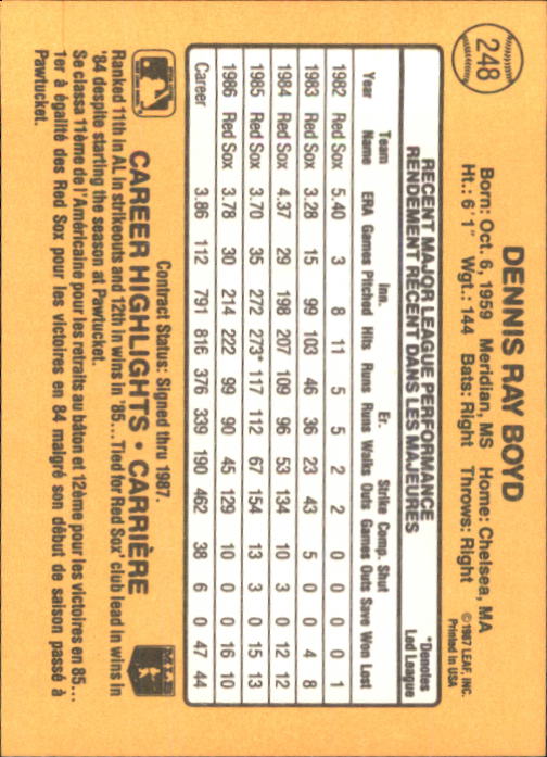 B2868- 1987 Leaf/Donruss Baseball Card #s 201-264 -You Pick- 15+ FREE US SHIP