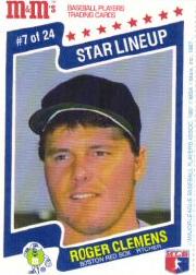 1987 M and M's Star Lineup #7 Roger Clemens