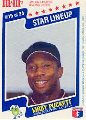 1987 M and M's Star Lineup #15 Kirby Puckett