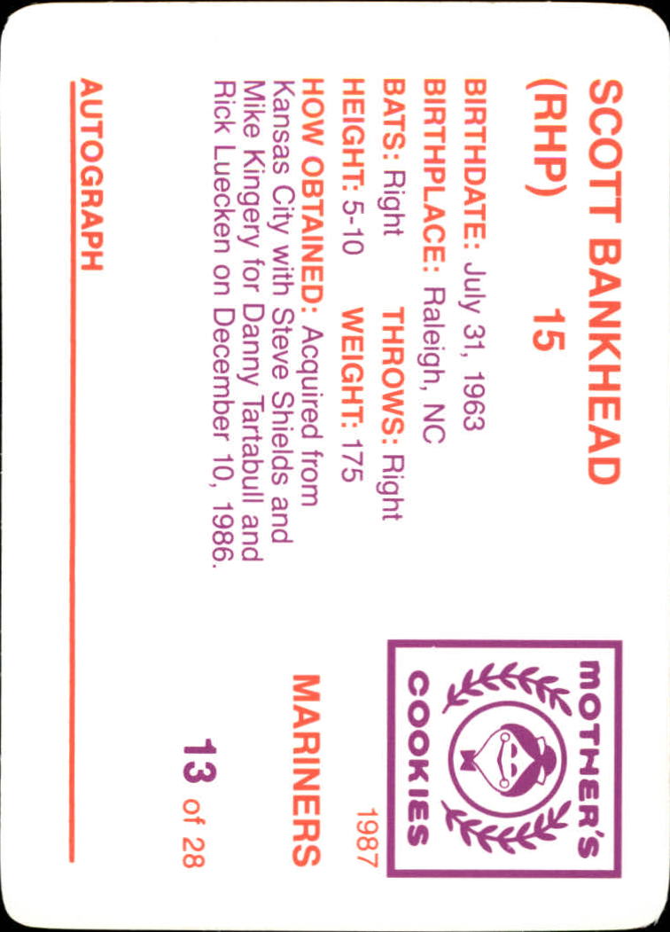 Tarjeta de galletas de madre de los Marineros B5992- 1987 #s 1-28 -Tú eliges- 15+ ENVÍO GRATUITO A EE. UU. - Imagen 27 de 57