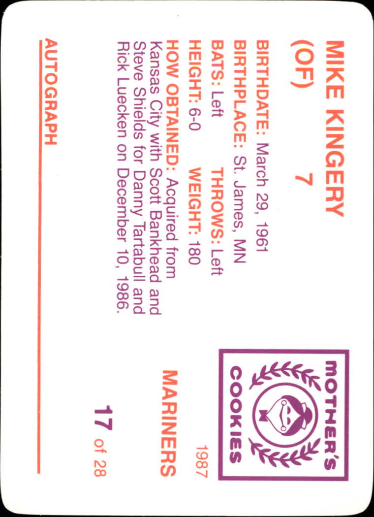 Tarjeta de galletas de madre de los Marineros B5992- 1987 #s 1-28 -Tú eliges- 15+ ENVÍO GRATUITO A EE. UU. - Imagen 35 de 57