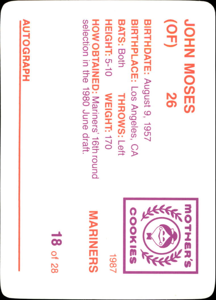 Tarjeta de galletas de madre de los Marineros B5992- 1987 #s 1-28 -Tú eliges- 15+ ENVÍO GRATUITO A EE. UU. - Imagen 37 de 57