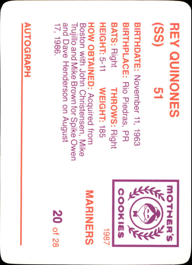 Tarjeta de galletas de madre de los Marineros B5992- 1987 #s 1-28 -Tú eliges- 15+ ENVÍO GRATUITO A EE. UU. - Imagen 41 de 57