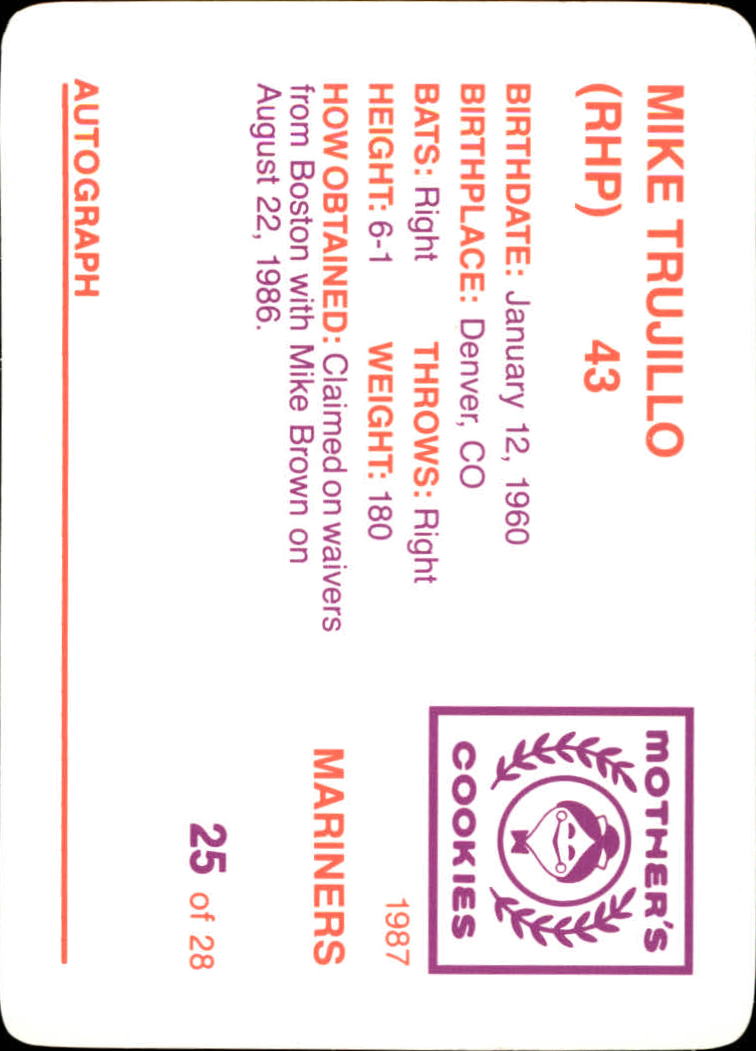 Tarjeta de galletas de madre de los Marineros B5992- 1987 #s 1-28 -Tú eliges- 15+ ENVÍO GRATUITO A EE. UU. - Imagen 51 de 57