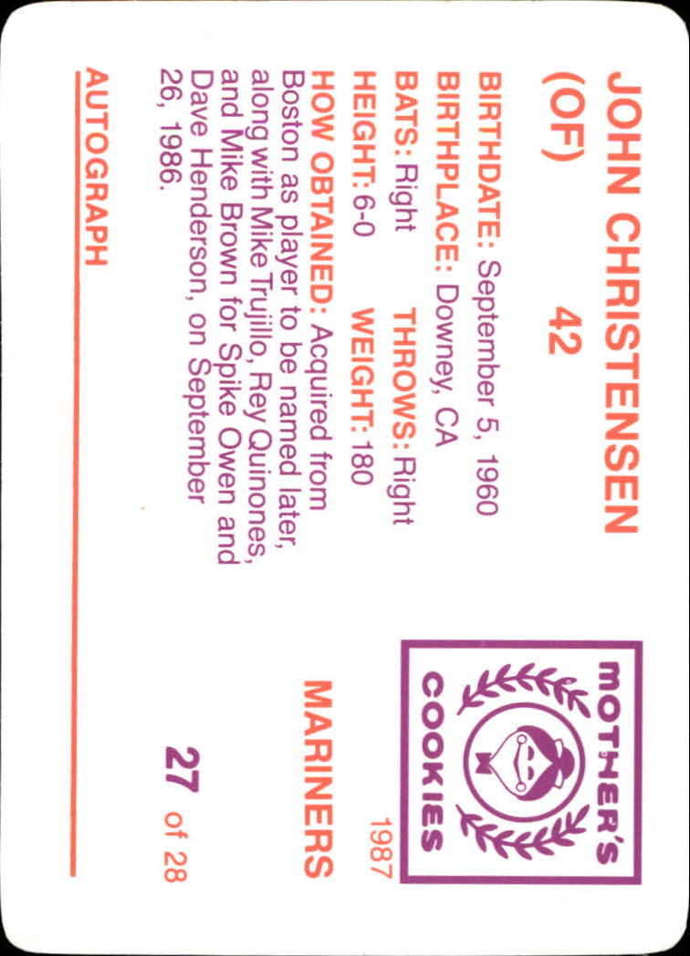 Tarjeta de galletas de madre de los Marineros B5992- 1987 #s 1-28 -Tú eliges- 15+ ENVÍO GRATUITO A EE. UU. - Imagen 55 de 57