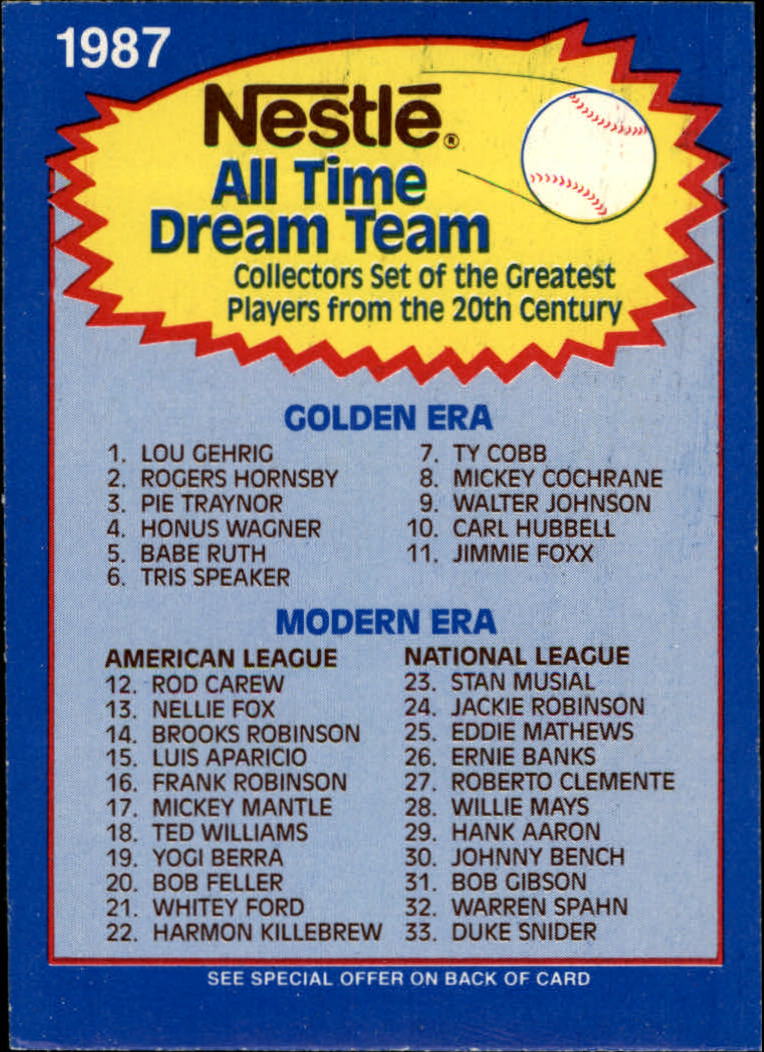 B2795- 1987 Nestle Dream Team Baseball Karten 1-33 -du Pick- 15 + Free US Schiff - Bild 55 von 55