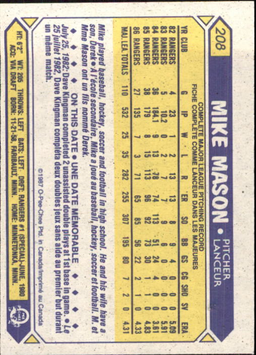 B0652- 1987 O-Pee-Chee Baseball Card #s 201-396 -You Pick- 15+ FREE US SHIP - Picture 17 of 394