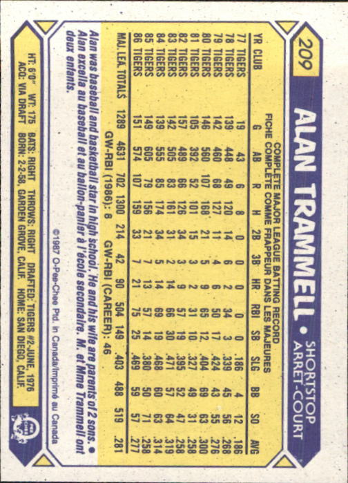 B0652- 1987 O-Pee-Chee Baseball Card #s 201-396 -You Pick- 15+ FREE US SHIP - Picture 19 of 394