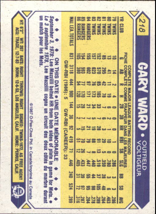 B0652- 1987 O-Pee-Chee Baseball Card #s 201-396 -You Pick- 15+ FREE US SHIP - Picture 37 of 394