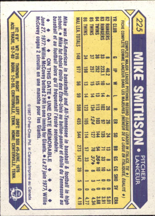 B0652- 1987 O-Pee-Chee Baseball Card #s 201-396 -You Pick- 15+ FREE US SHIP - Picture 51 of 394