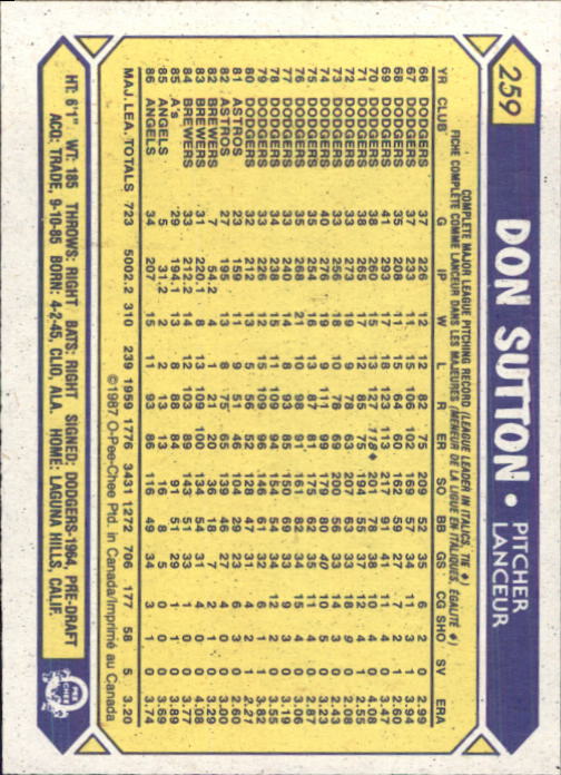 B0652- 1987 O-Pee-Chee Baseball Card #s 201-396 -You Pick- 15+ FREE US SHIP - Picture 117 of 394