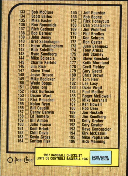 B0652- 1987 O-Pee-Chee Baseball Card #s 201-396 -You Pick- 15+ FREE US SHIP - Picture 126 of 394