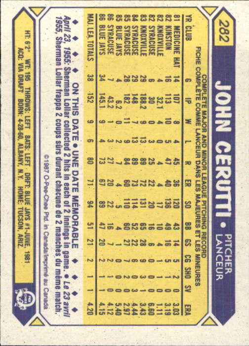 B0652- 1987 O-Pee-Chee Baseball Card #s 201-396 -You Pick- 15+ FREE US SHIP - Picture 163 of 394