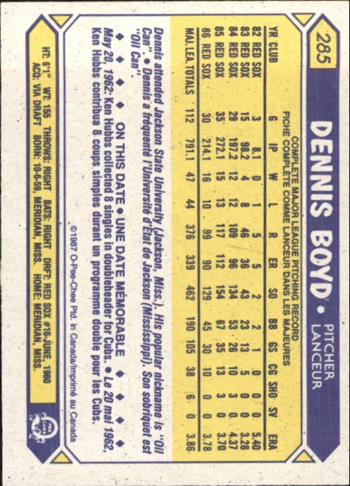 B0652- 1987 O-Pee-Chee Baseball Card #s 201-396 -You Pick- 15+ FREE US SHIP - Picture 169 of 394