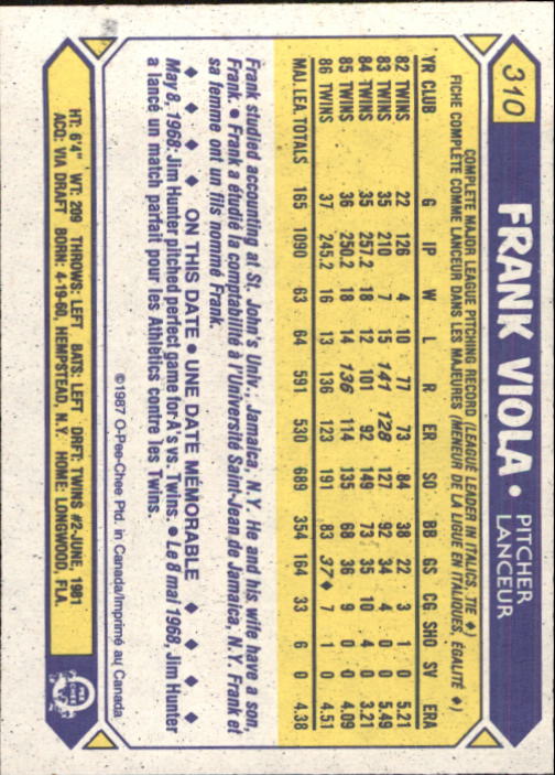B0652- 1987 O-Pee-Chee Baseball Card #s 201-396 -You Pick- 15+ FREE US SHIP - Picture 219 of 394