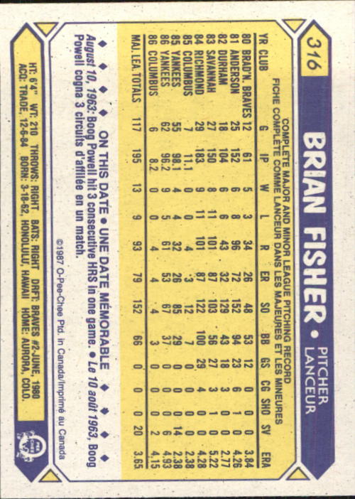 B0652- 1987 O-Pee-Chee Baseball Card #s 201-396 -You Pick- 15+ FREE US SHIP - Picture 231 of 394