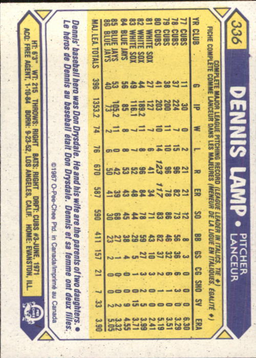 B0652- 1987 O-Pee-Chee Baseball Card #s 201-396 -You Pick- 15+ FREE US SHIP - Picture 275 of 394