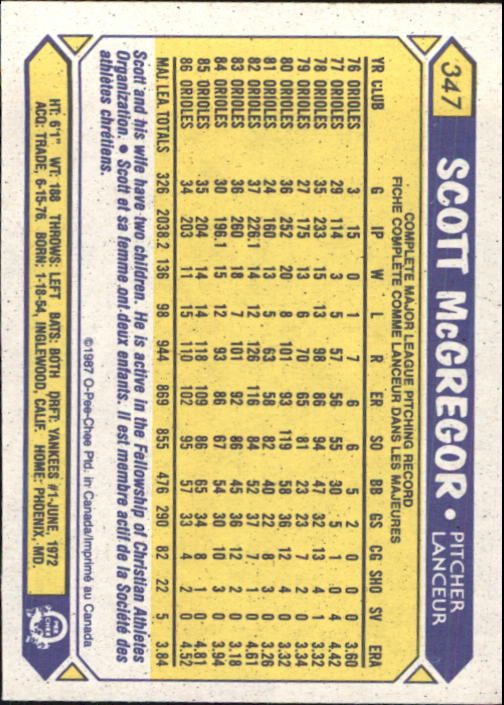B0652- 1987 O-Pee-Chee Baseball Card #s 201-396 -You Pick- 15+ FREE US SHIP - Picture 297 of 394