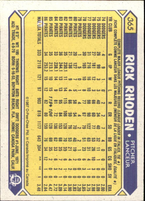 B0652- 1987 O-Pee-Chee Baseball Card #s 201-396 -You Pick- 15+ FREE US SHIP - Picture 332 of 394