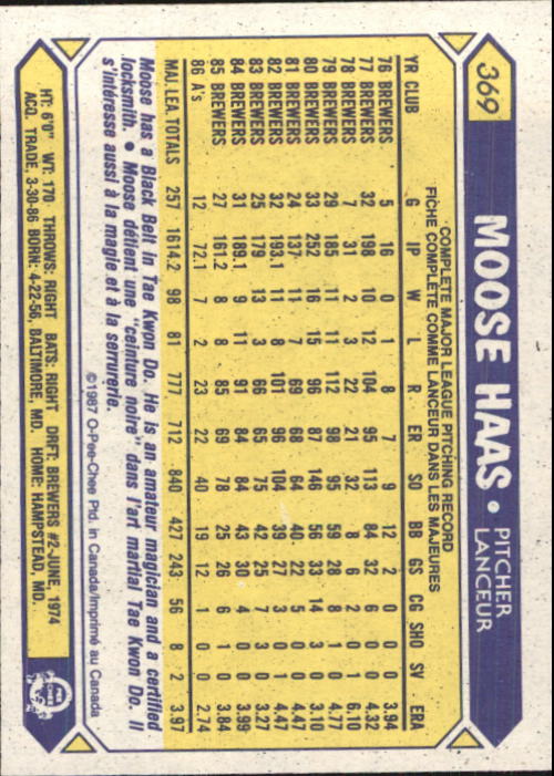 B0652- 1987 O-Pee-Chee Baseball Card #s 201-396 -You Pick- 15+ FREE US SHIP - Picture 340 of 394